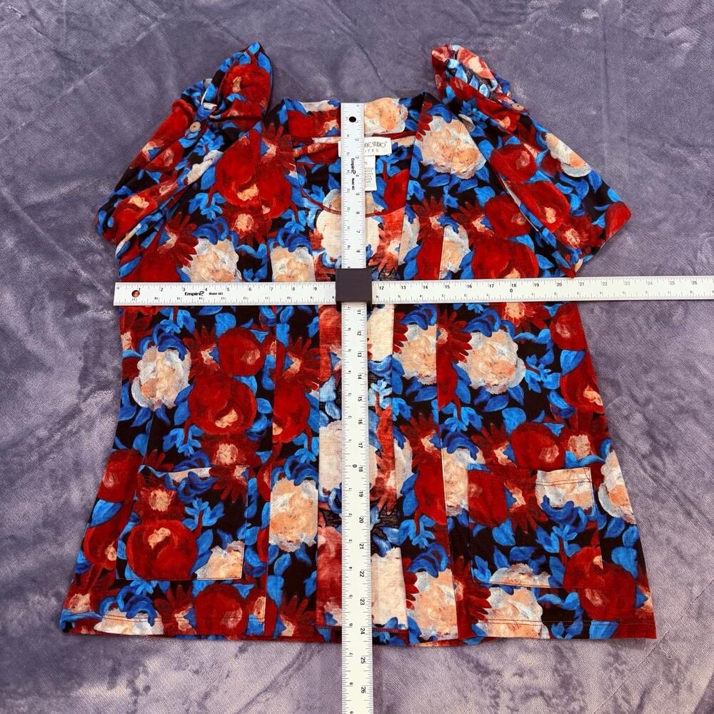 VTG Brownstone Studio Petites Sz PS Floral Abstract Open Front Jacket Fun - Picture 6 of 11
